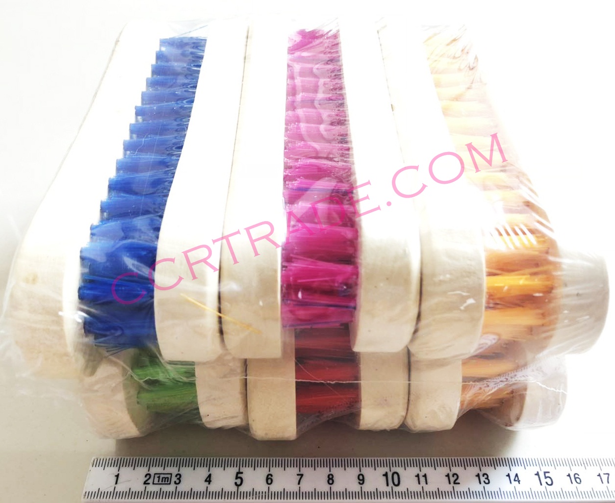 แปรงซักผ้าไม้ ขนสี (หน้าเลข 8) 16 ซม.