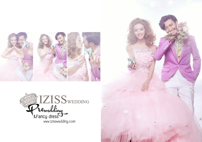 PW195 - Pre order ชุดคู่ถ่ายพรีเวดดิ้ง (prewedding dress) & ชุดแต่งงานแฟนซี (Fancy wedding dress)ชายหญิง "ธีมสีชมพู-ม่วง"