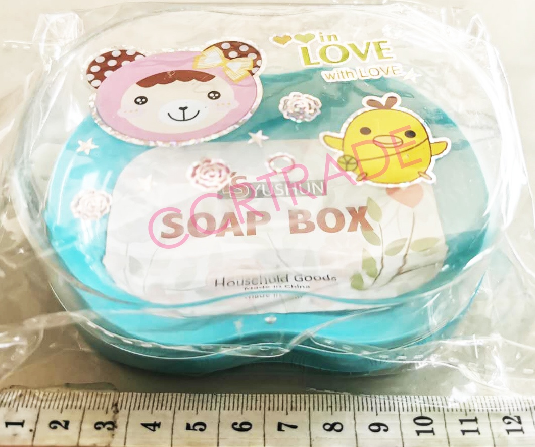 กล่องสบู่การ์ตูน ฝาใส 16 ซม.(เว้า)