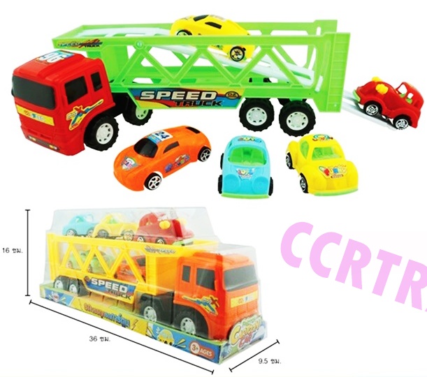 รถบรรทุกรถแข่งการ์ตูน 5 คันฝาครอบ 36 ซม.(1x3)