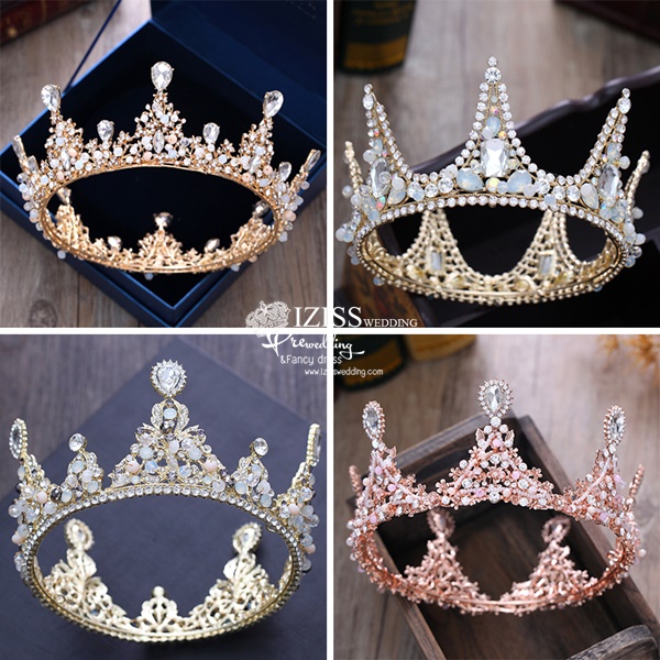 AC031 **รวม10แบบเทียร่าสวยๆ**พรีออเดอร์เทียร่า มงกุฎเพชร ต่างหูและสร้อยคอ ชุดเครื่องประดับเจ้าสาวสวยหรูดุจเจ้าหญิง