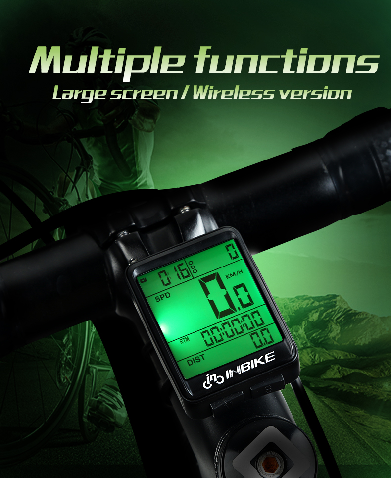 ไมล์ไร้สายมีไฟ INBIKE รุ่น IC321 ไฟสีขาว วัดความเร็วจักรยาน