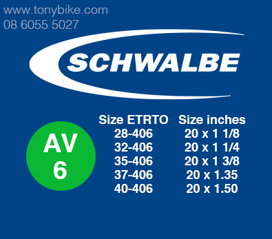 ยางใน Schwalbe 20" 1.10-1.50 AV6