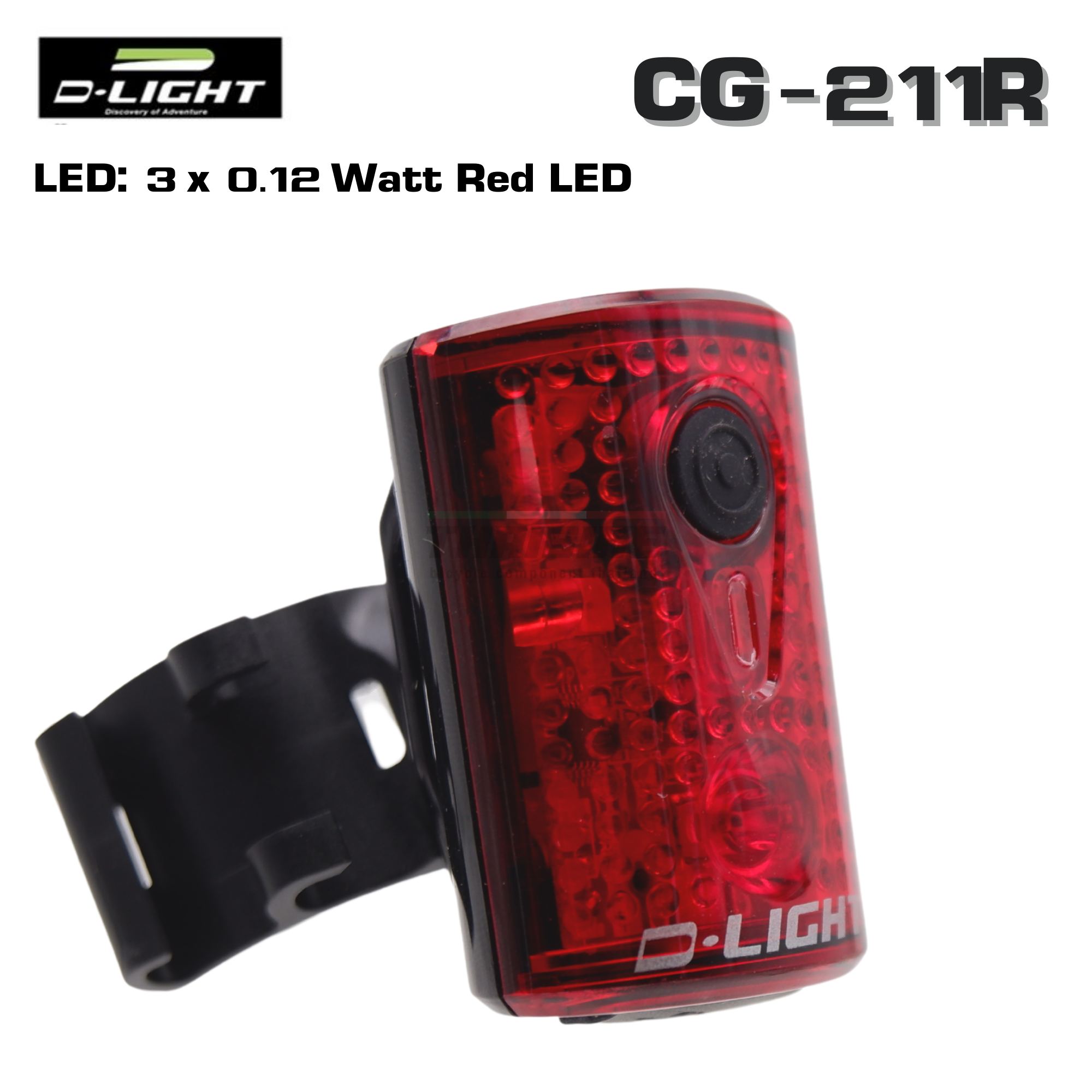 ไฟท้ายจักรยาน D-LIGHT CG-211R (งานไต้หวัน) USB