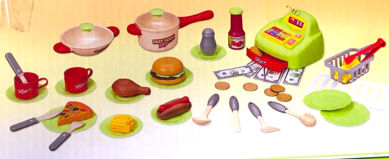 ชุดซุ้มขายอาหารฟ้าดฟู๊ด+แคชเชียร์กล่องใหญ่