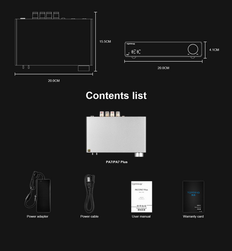 Topping PA7 Power Amplifier ตั้งโต๊ะ Class D ประสิทธิภาพสูง ประกันศูนย์ไทย
