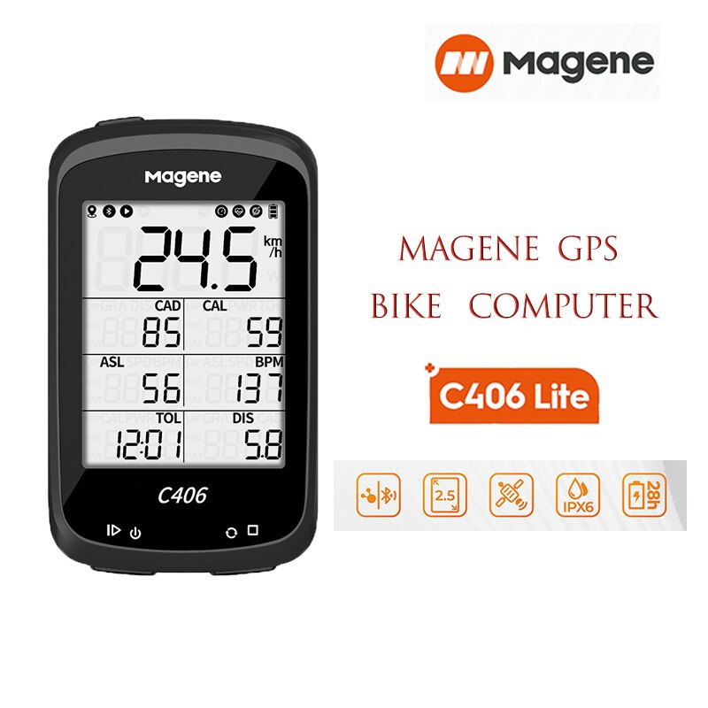 ไมล์จักรยานแบบ GPS Magene C406 Lite GPS Waterproof