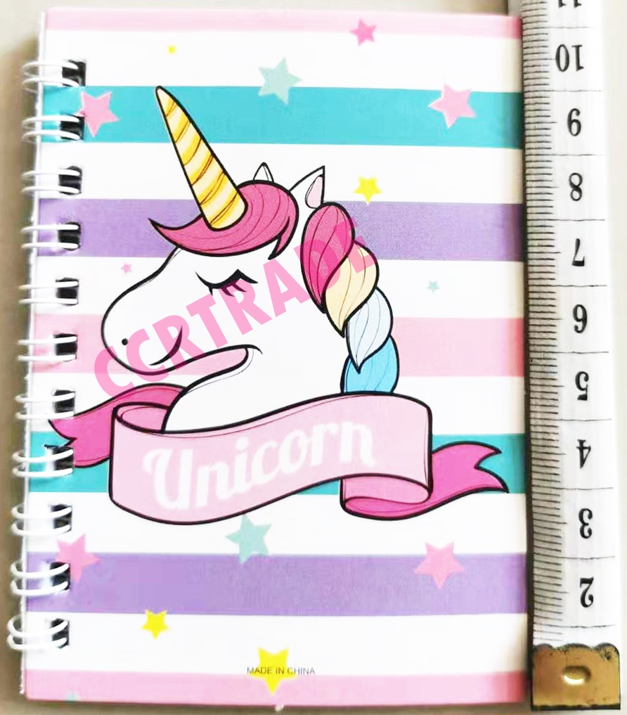 สมุดโน๊ตสันห่วงยูนิคอร์น 3 ชิ้น 40 แผ่น 33 ซม.