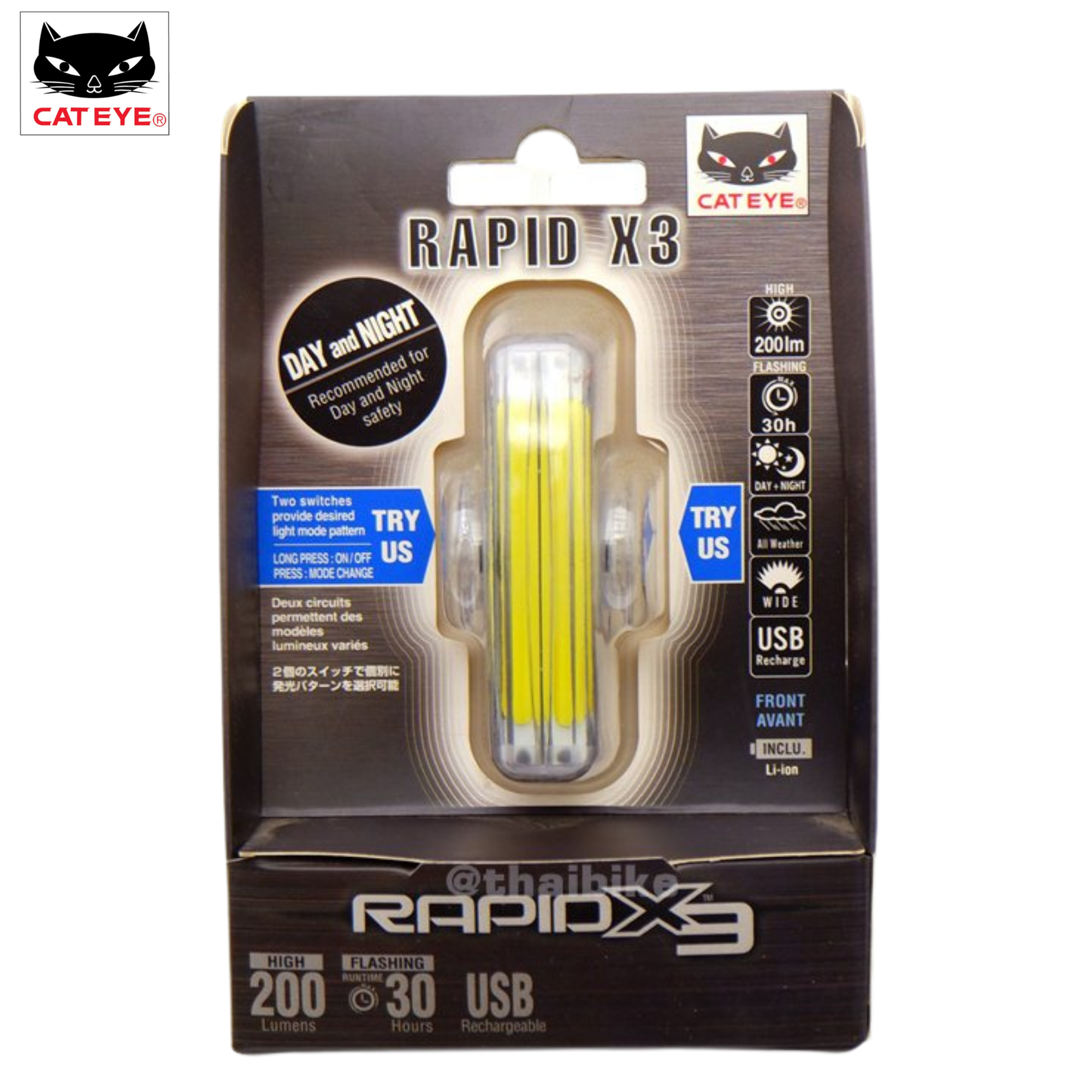 ไฟท้ายจักรยานกระพริบแคทอาย CATEYE RAPID X/RAPID X2/RAPID X3