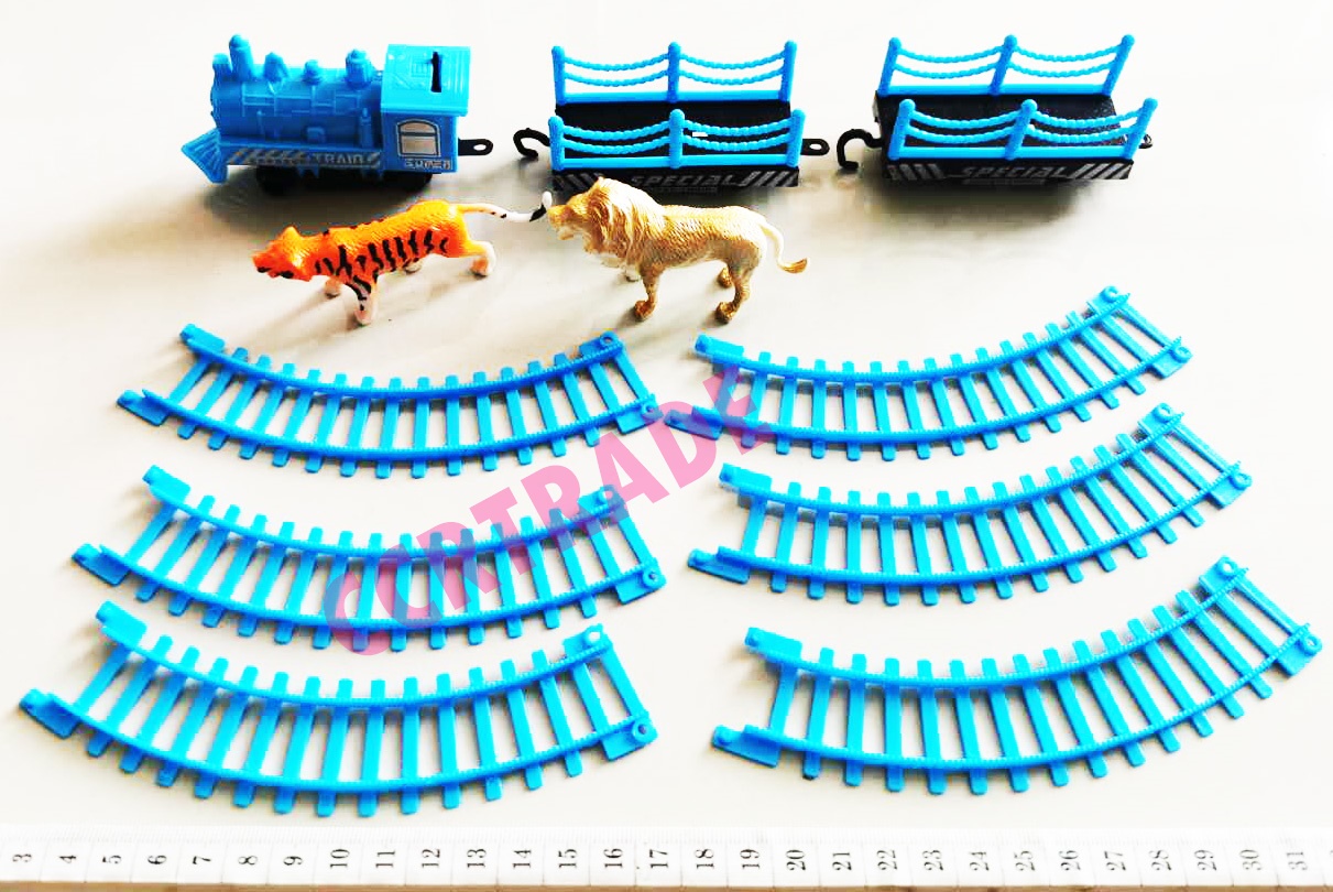 รถไฟบรรทุกสัตว์ป่า+รางกล่อง 20.5x25 ซม.(1x3)