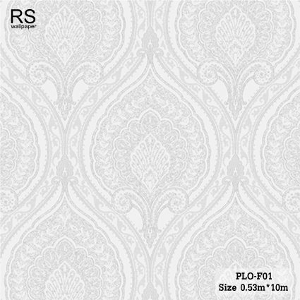 วอลเปเปอร์ ลายหลุยส์คลาสสิค สีขาวเงิน PLO-F01