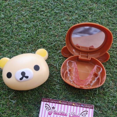 กล่องรีเทนเนอร์ หมีน้ำตาล กล่องใส่รี