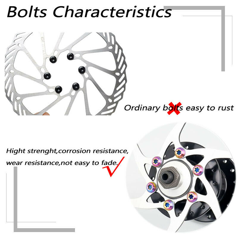 น็อตใบดิสจักรยาน KRSEC MTB Disk Brake Rotor Bolts M5x10mm 12pc