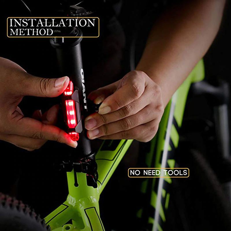 ไฟหน้า ไฟท้ายจักรยาน THAIIBIKE ชาร์จ USB LIGHT DC-918 สีแดง สีขาว สีน้ำเงิน