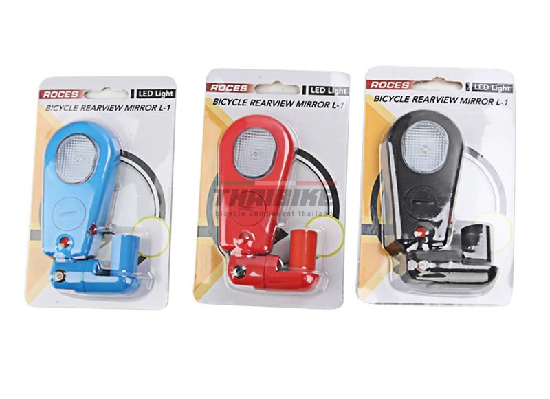 กระจกติดจักรยานแบบมีไฟในตัว THAIBIKE ติดได้ทั้งซ้ายและขวา