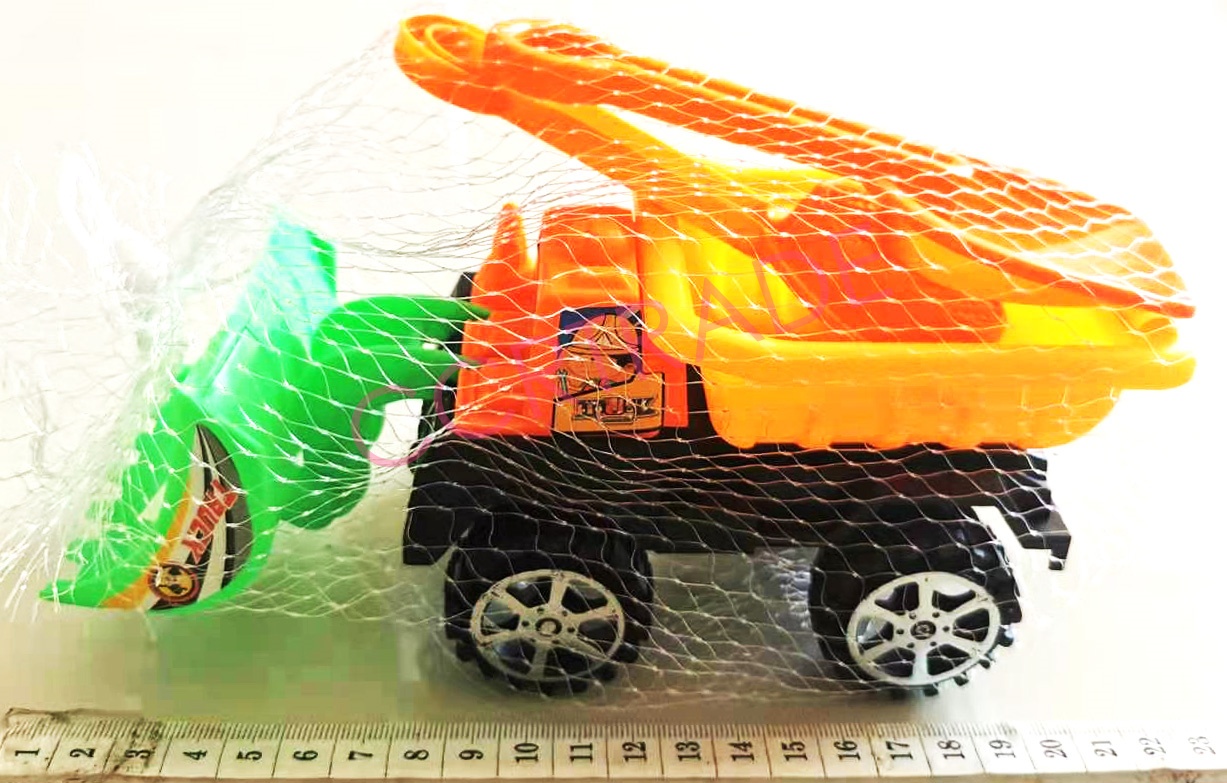 รถบรรทุกเล่นทราย+อุปกรณ์ถุงตาข่าย 20.5 ซม.