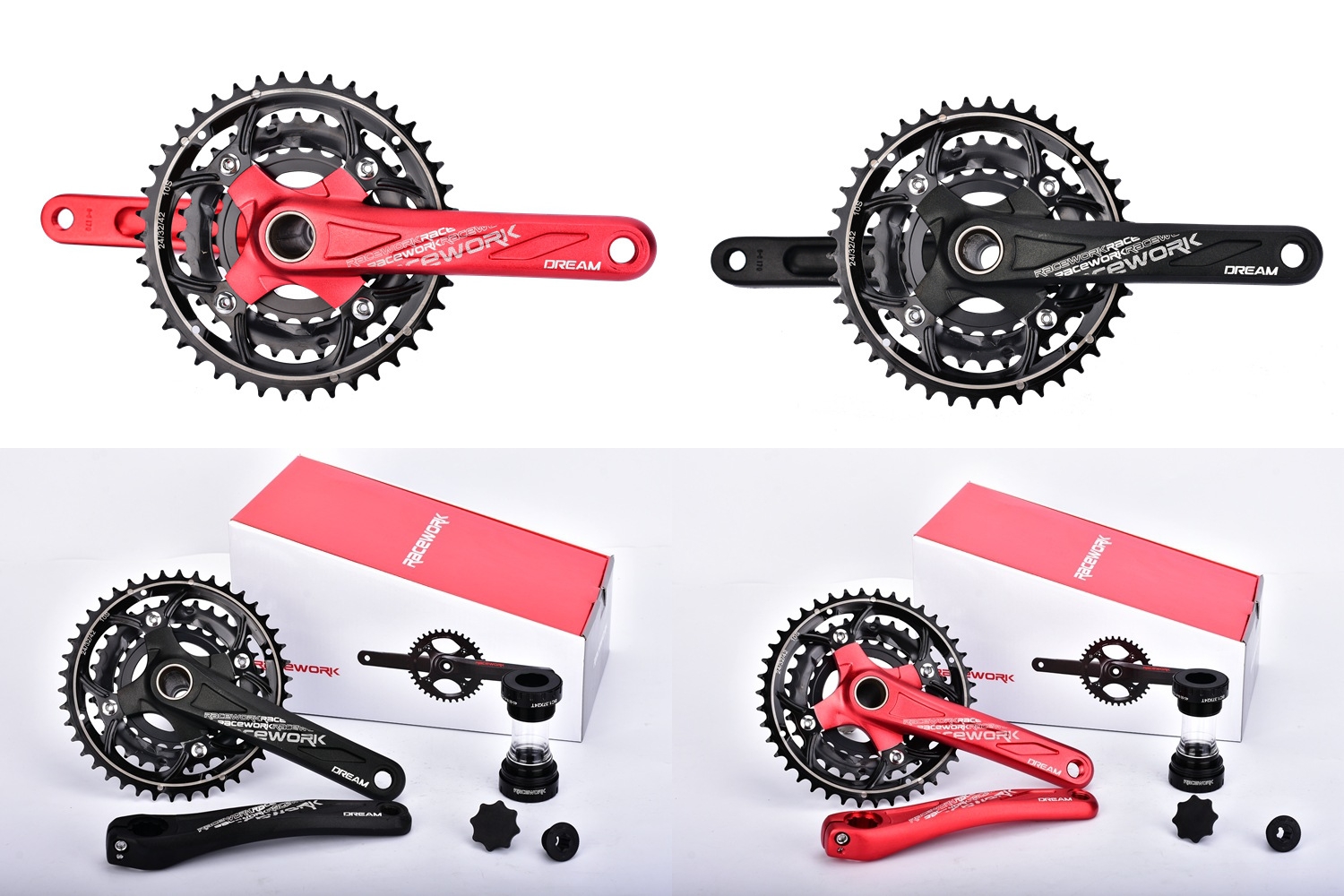 ชุดขาจาน RACEWORK พร้อมกะโหลก 24-32-42T ชุดจานจักรยานเสือภูเขา