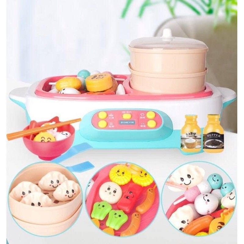 เกมหม้อสุกี้❤️มีควัน เหมือนจริง😲 ของเล่นชาบู ติ่มซำ 45 ชิ้น‼️ค่าส่งถูก ส่งไว🙏