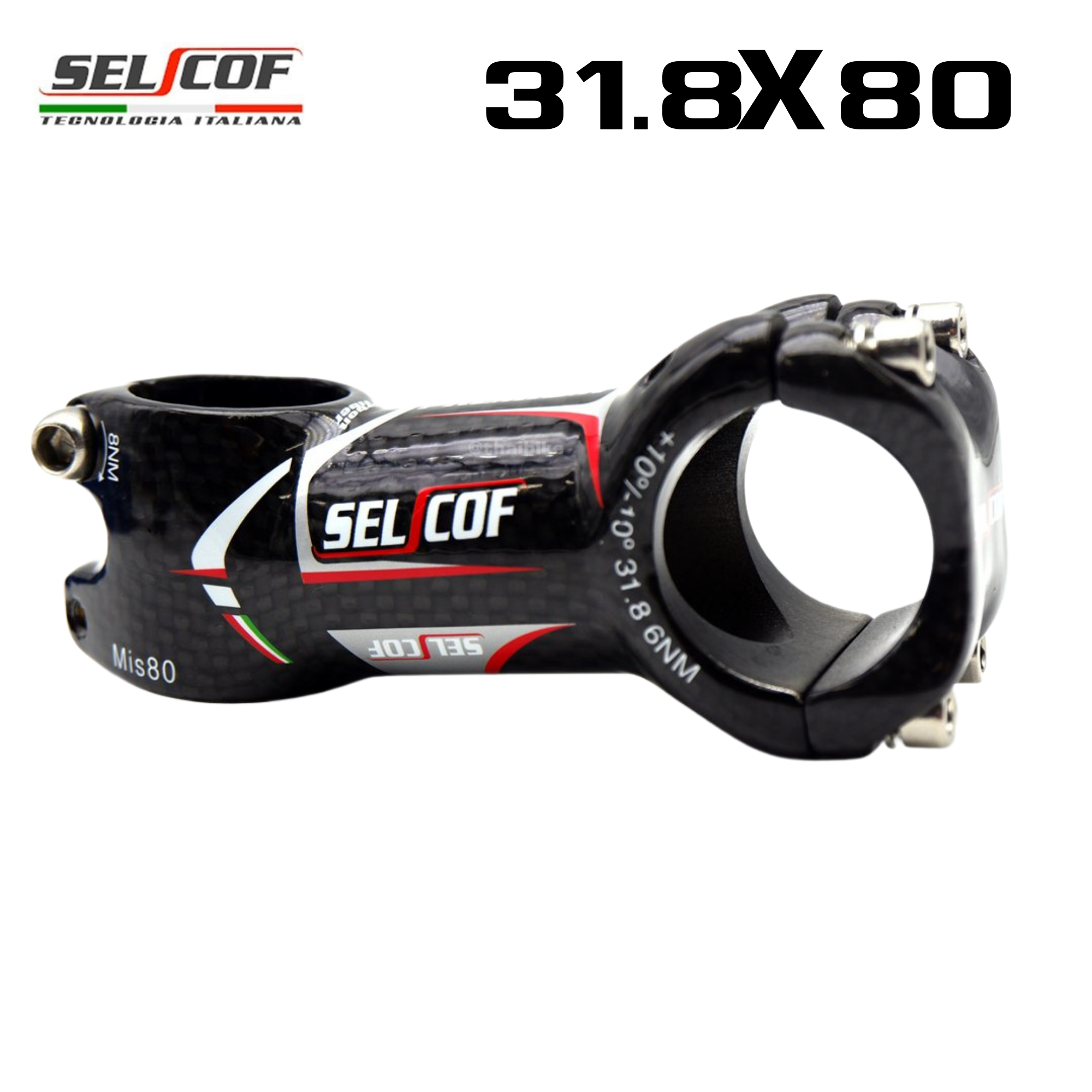 สเต็มจักรยาน SELCOF KA24 Stem Alu-carbon Premium +-10 ยาว 80 คอ 31.8