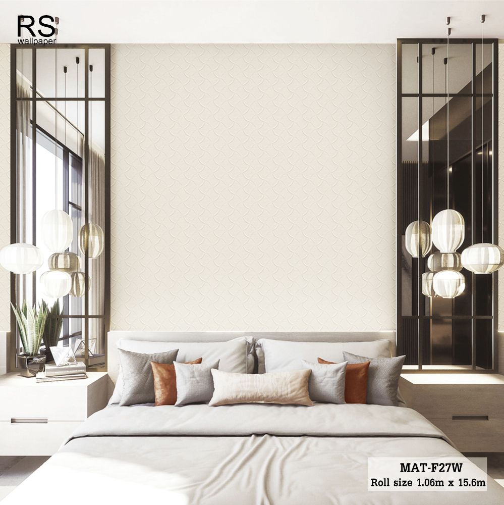 วอลเปปอร์ ลายหนัง สีครีม MAT-F27W