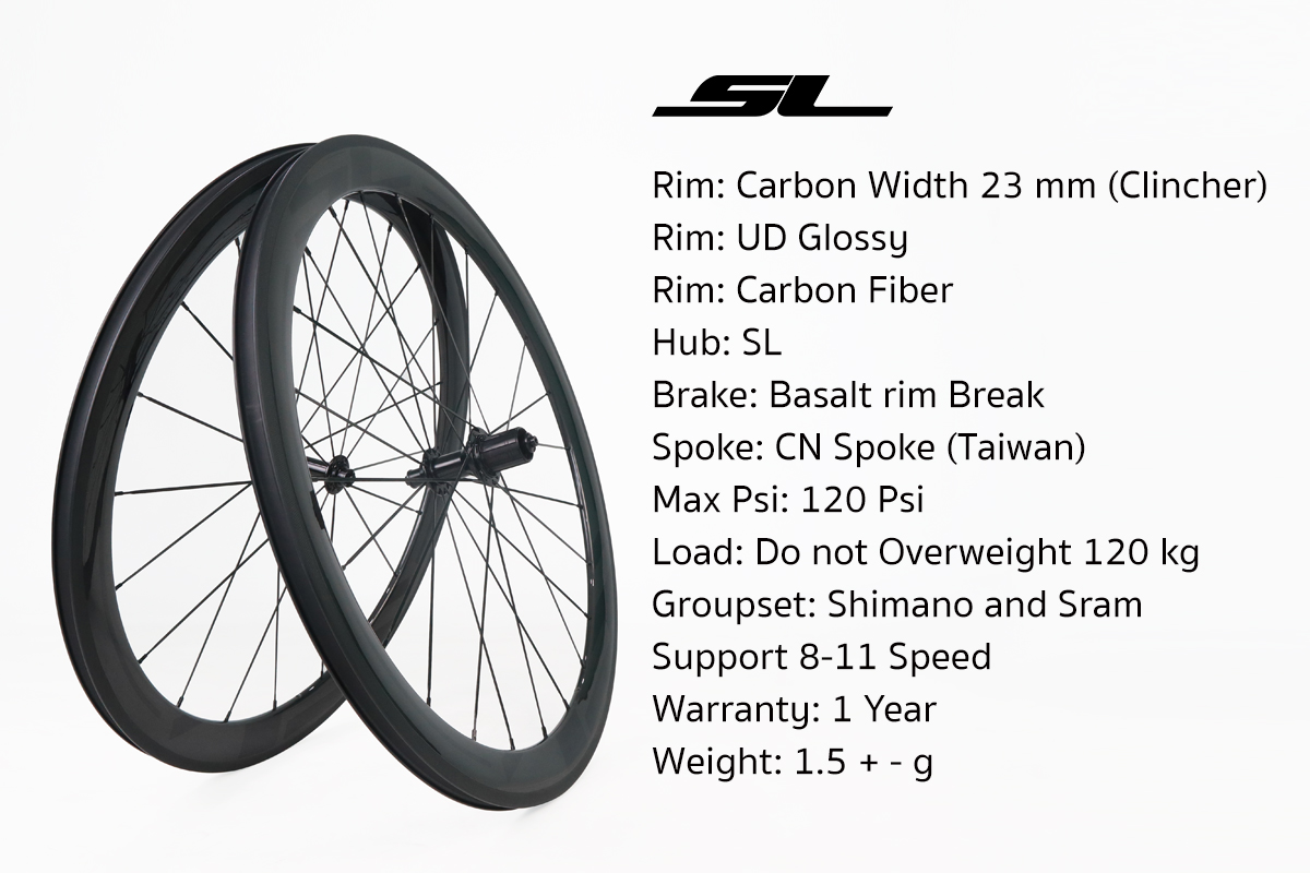 ล้อจักรยานคาร์บอน SL เสือหมอบ 700C ล้อจักรยานฟูลคาร์บอน