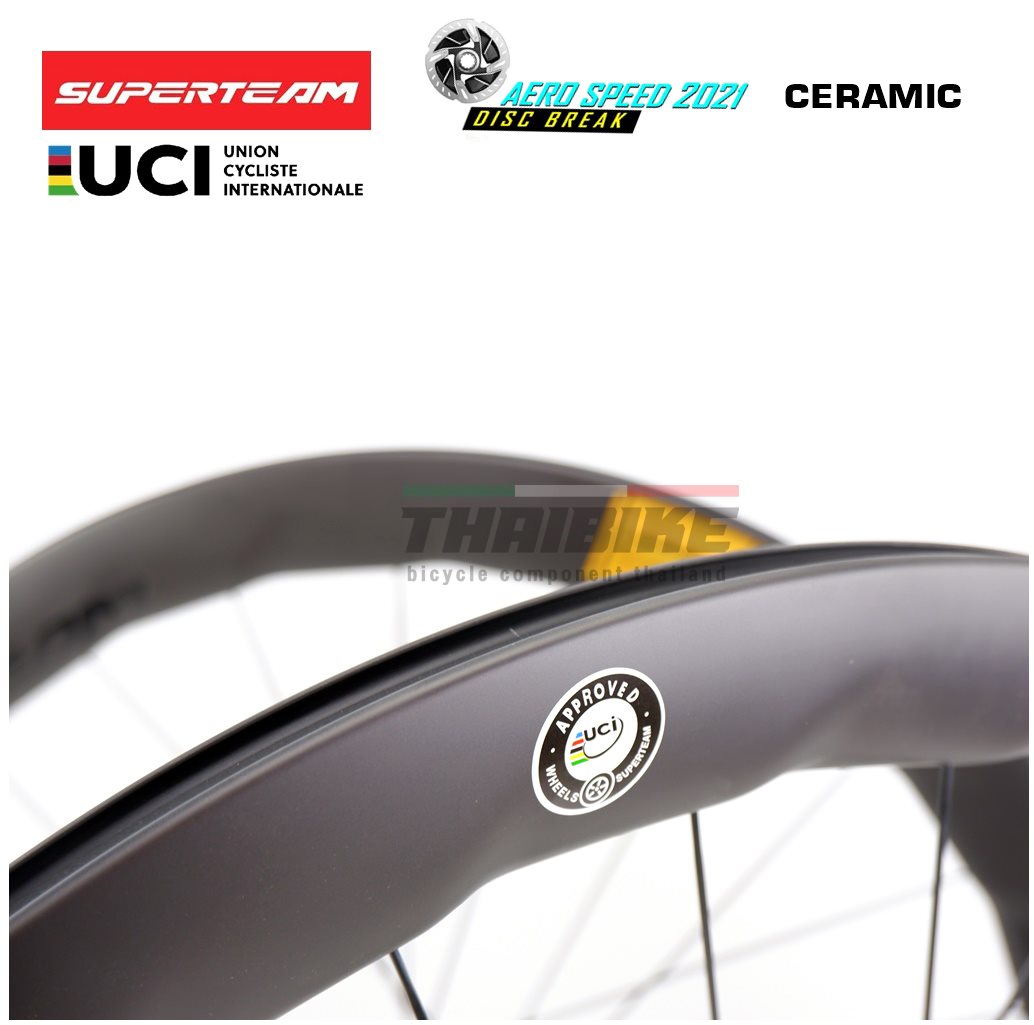 ดิสเบรค ล้อจักรยานเสือหมอบคาร์บอน SUPERTEAM CURVE PRO DISK ดิสก์เบรค ขอบ 50/50