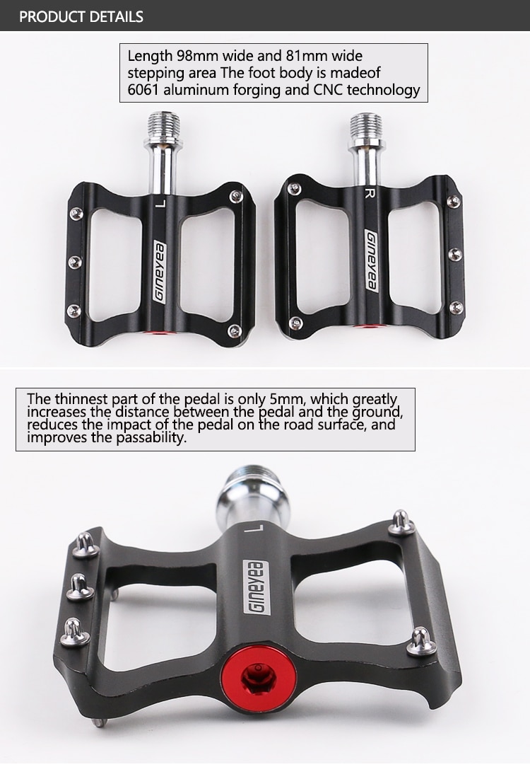 บันไดจักรยาน GINEYEA Ultralight252g Professional High Quality Sealed Bearing Pedal 252g