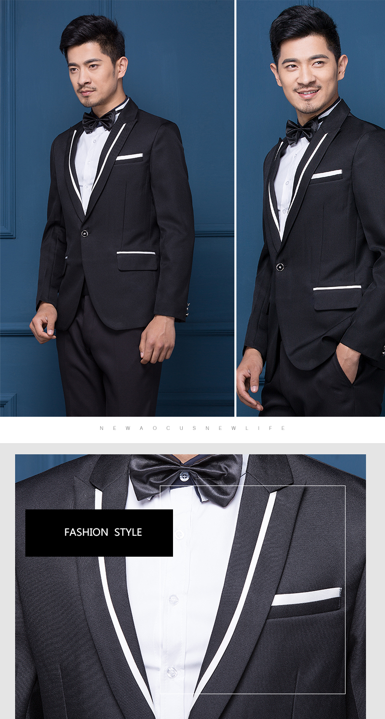 ST126- **พรีออเดอร์**สูทผู้ชายสีขาวสลับดำ สูทสีดำสลับขาว แขนยาว พร้อมกางเกง ชุดสูทเจ้าบ่าว สูทแฟนซี ถ่ายพรีเวดดิ้ง & ชุดแต่งงานแฟนซี (Fancy wedding dress) สูททักสิโด้ผู้ชายสีขาวและสีดำ