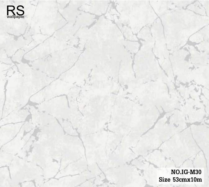 วอลเปเปอร์สีพื้นครีม ลายคล้ายหินอ่อน เส้นสีเงิน มีกลิเตอร์วิ้งๆ IG-M30