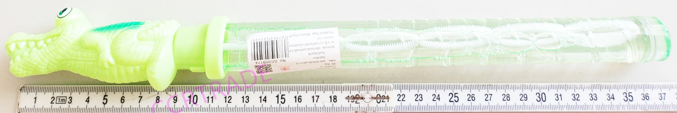 กระบองเป่าฟองจระเข้สีสด 37.5 ซม.(1x24)