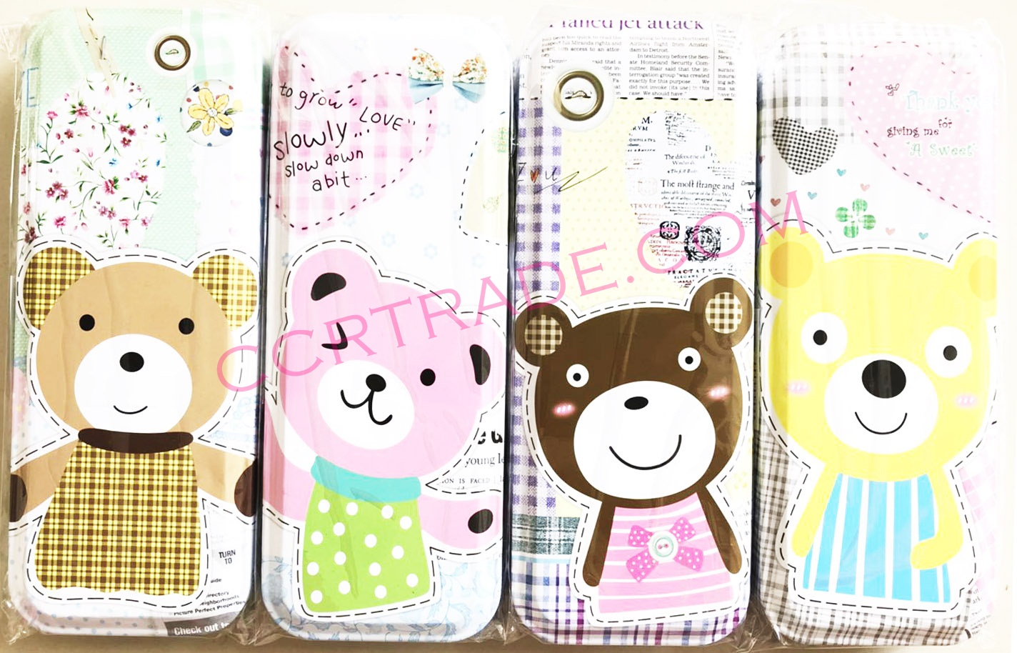 กล่องดินสอเหล็ก ลายหมีสีหวาน(58) 20.5 ซม.