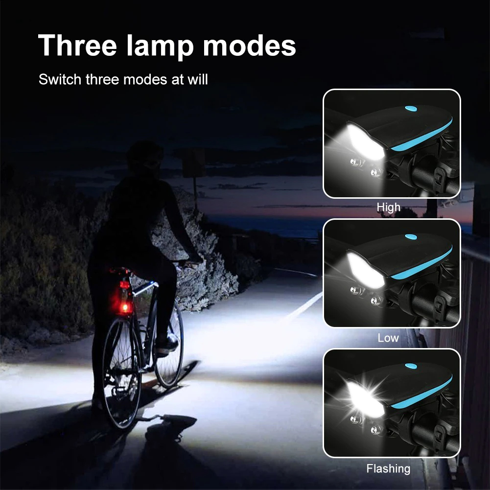 ไฟหน้าจักรยานแบบพร้อมแตรในตัว TB01 250 ลูเมนส์ Bike Light Waterproof