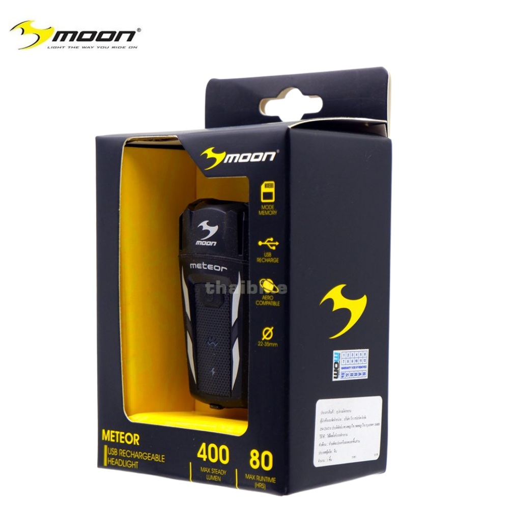 ไฟหน้าจักรยาน MOON METEOR 400 lumens ไฟท้าย MOON COMET X