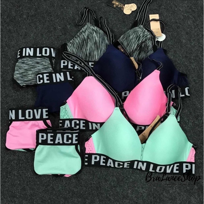 BLS✿8887 Setบรา+กกน. ชุดชั้นในแฟชั่น สไตล์สปอต งานLove in peaceแท้💯