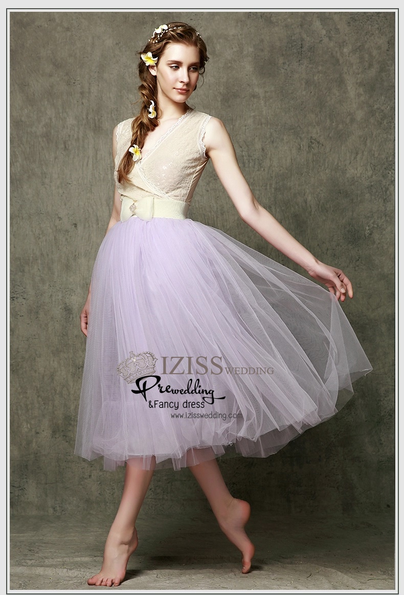 ฺBM0105 - พรีออเดอร์ ชุดเพื่อนเจ้าสาวราตรียาวสีครีม กระโปรงผ้ามุ้งสีหวานพาสเทล น่ารักมากๆค่ะ