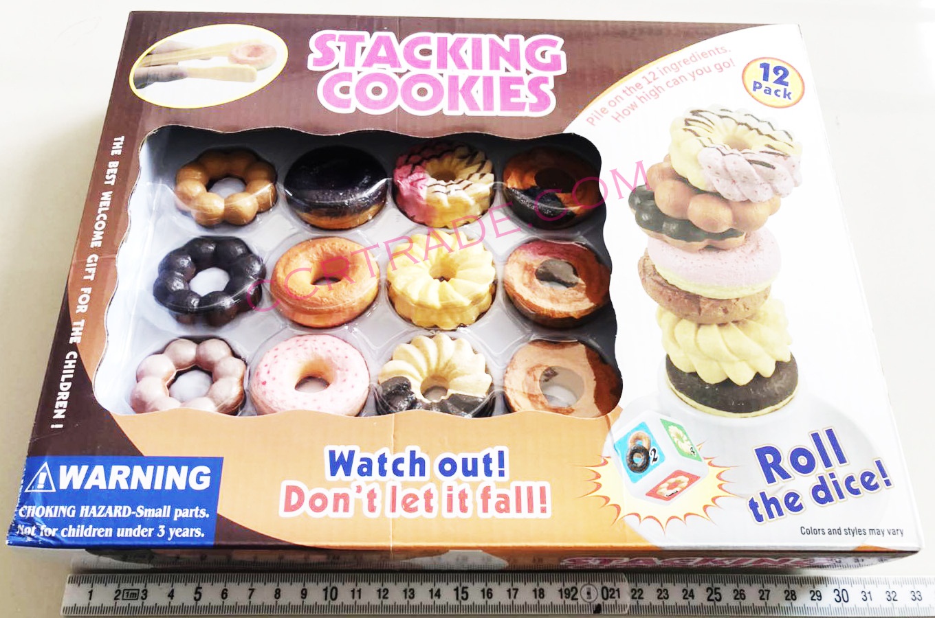 เกมส์โดนัททาวเวอร์+แก้วชากล่อง 30.5 ซม.(1x3)