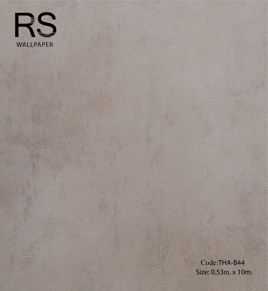 วอลเปเปอร์เปอร์ลายผิวมันปูนเปลือยขัดโทนสีน้ำตาลอมครีม THA-B45