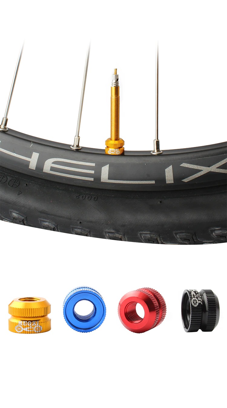 (2ชิ้น)น็อตวาล์วยางในรถจักรยานอลูมิเนียม MUQZI CNC Tire Vacuum Law Mouth Nut Bike Tire Inner Valve Cap