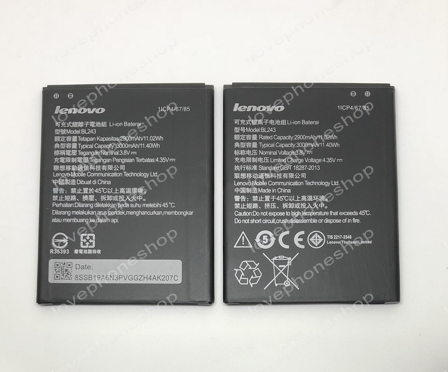 แบตเตอรี่แท้ Lenovo รุ่น A7000 รหัสBL243 ส่งฟรี!
