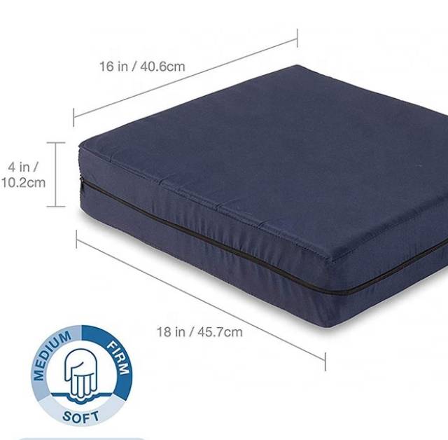 Rehab wheel chair cushions เบาะรองนั่งยางพาราบนรถเข็นผู้ป่วย ป้องกันการเกิดแผลกดทับ ขนาด 40ซม.x40ซม. หนา4 นิ้ว ปลอกหนังเทีนมกันน้ำ