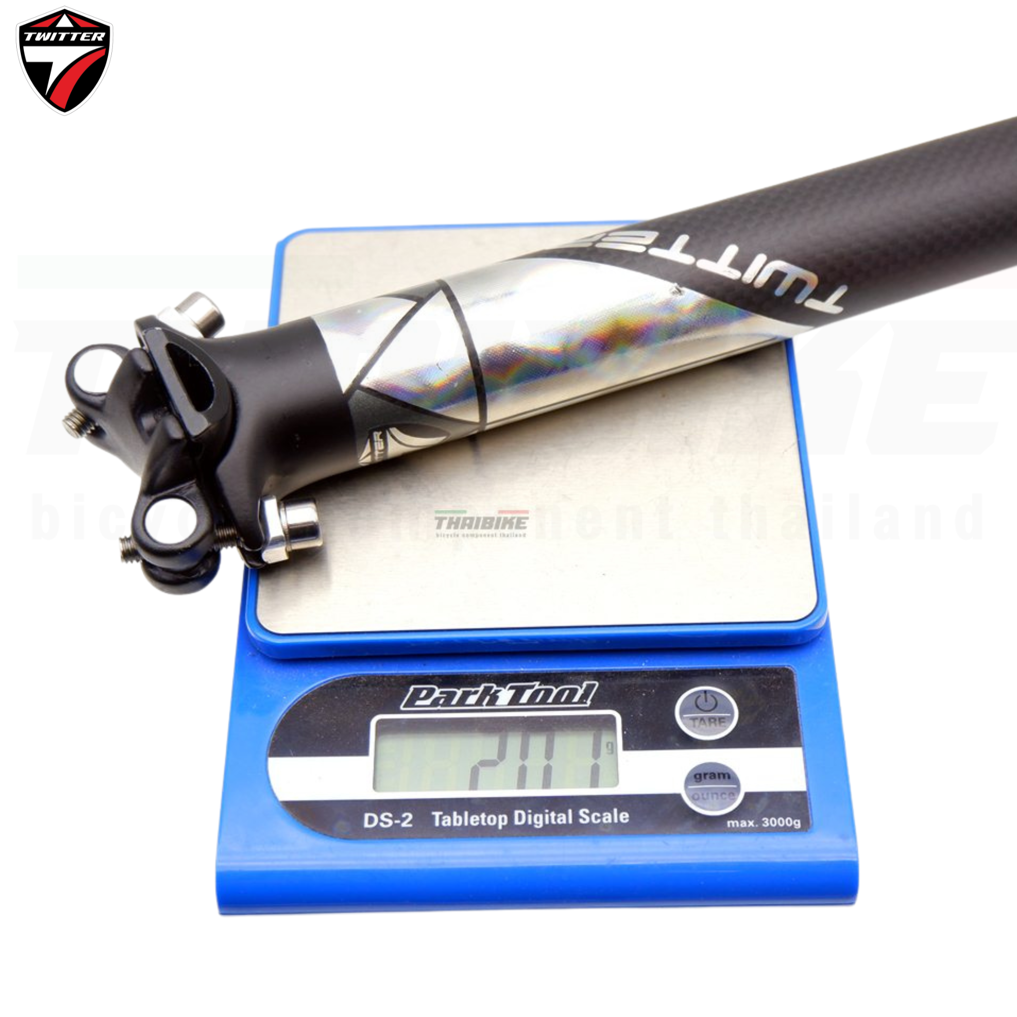 หลักอานจักรยานคาร์บอน T.WITTER 31.6X340มม ลายเปลือกมุก