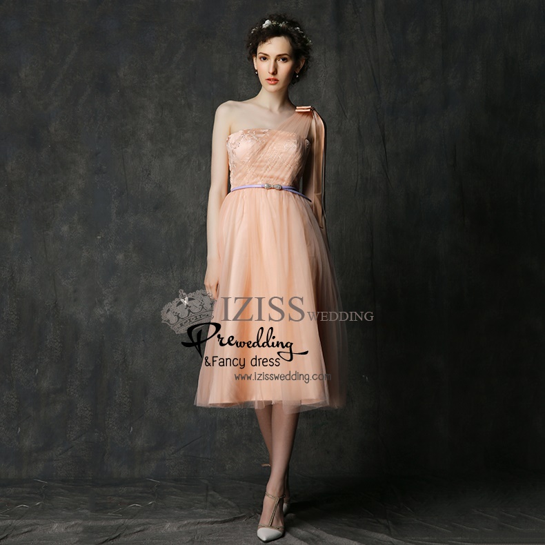 ฺBM0103 - พรีออเดอร์ ชุดเพื่อนเจ้าสาวราตรียาวสีส้มโอโรส สวยหวานน่ารักมากค่ะ