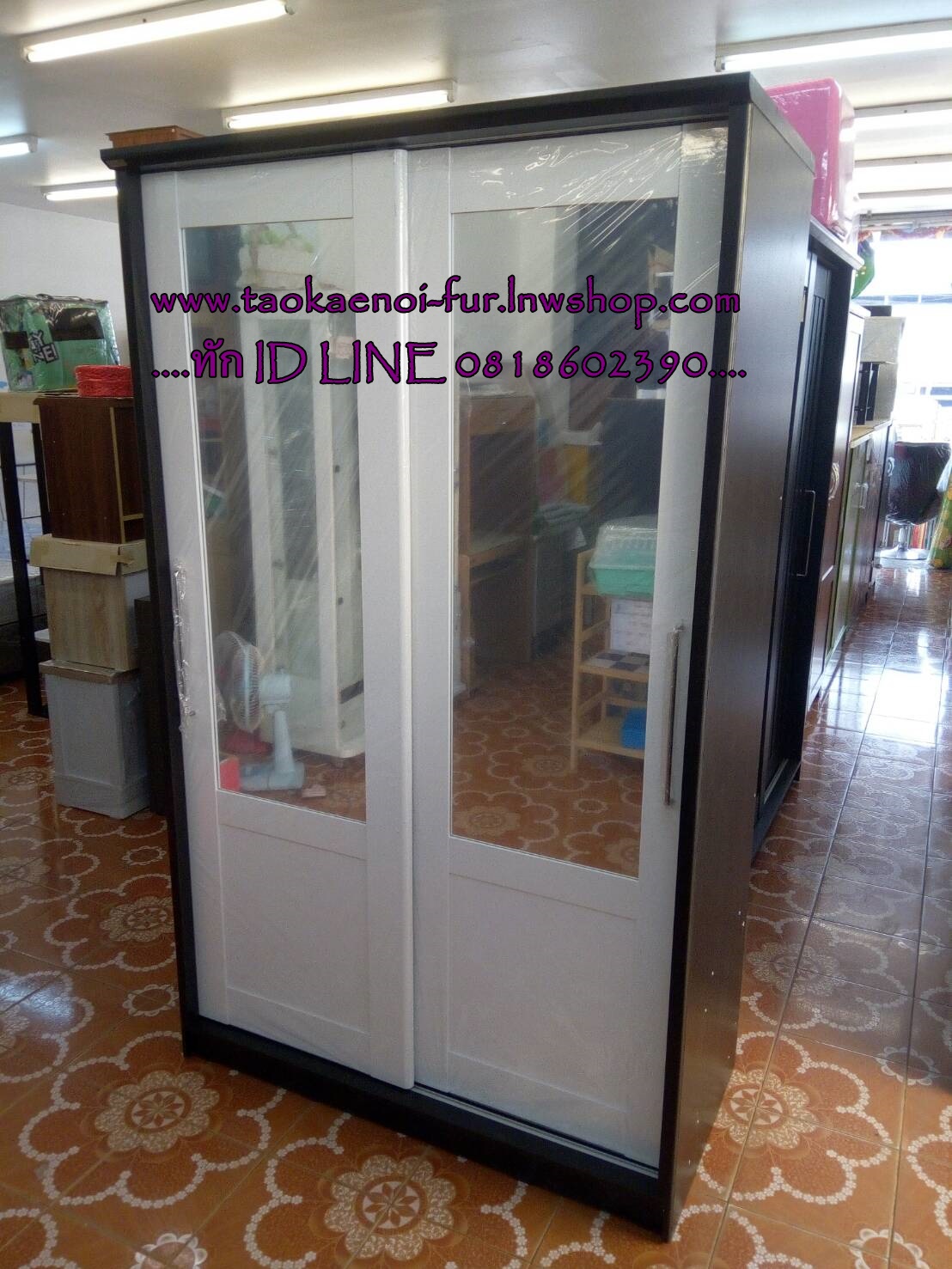 W1202SL ตู้เสื้อผ้าบานเลื่อน 120 ซม.