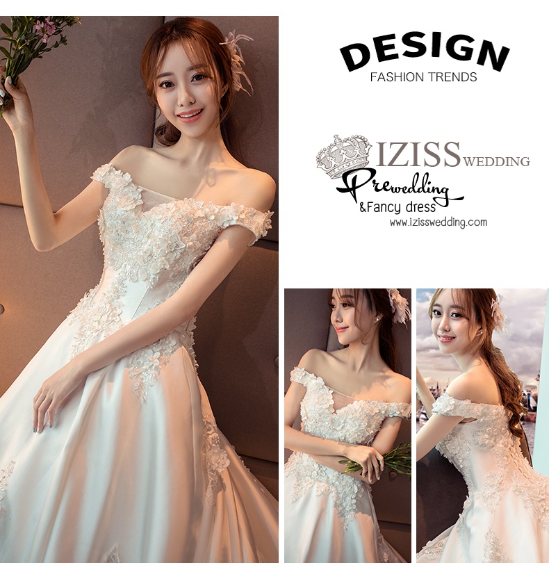 BR330 **พรีออเดอร์**ชุดแต่งงาน&ชุดเจ้าสาวแบบยาวอลังการ สีขาวเกรดพรีเมี่ยม หรูหราน่ารัก สวยโดดเด่นไม่ซ้ำใคร