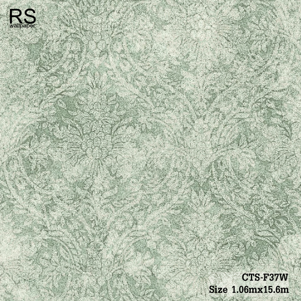 วอลเปเปอร์ ลายหลุยส์ สีเขียวอมฟ้า CTS-F37W