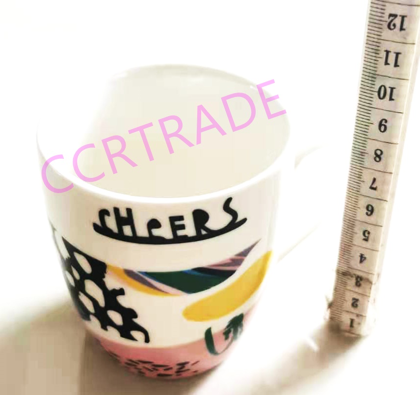 แก้วกระเบื้องทรงสูง มีหู แฟนซี 7.5x8 ซม.(งานหนา)