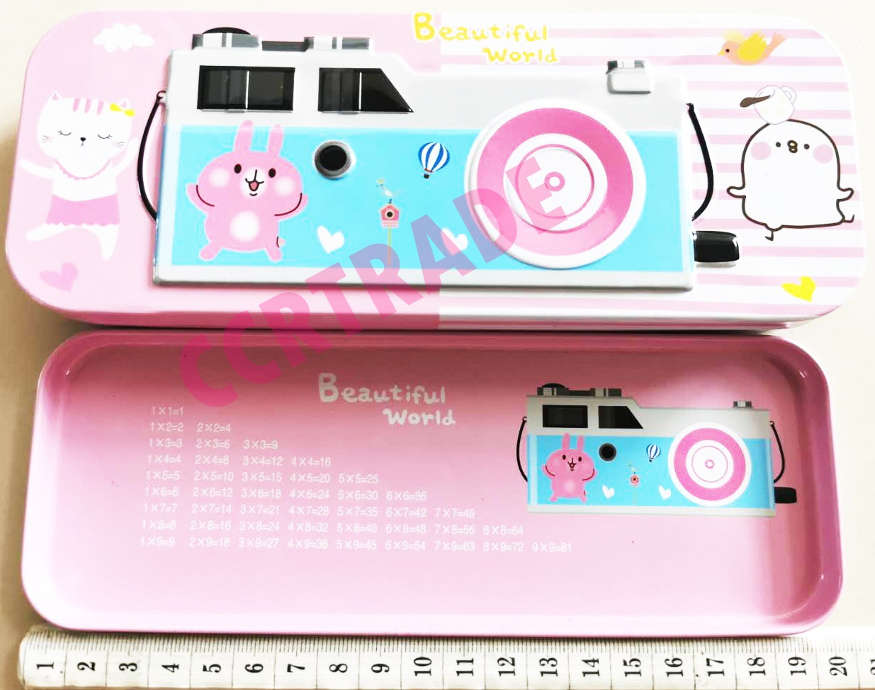 กล่องดินสอเหล็ก 2 ชั้น(กล้องถ่ายรูป) 20.5 ซม.