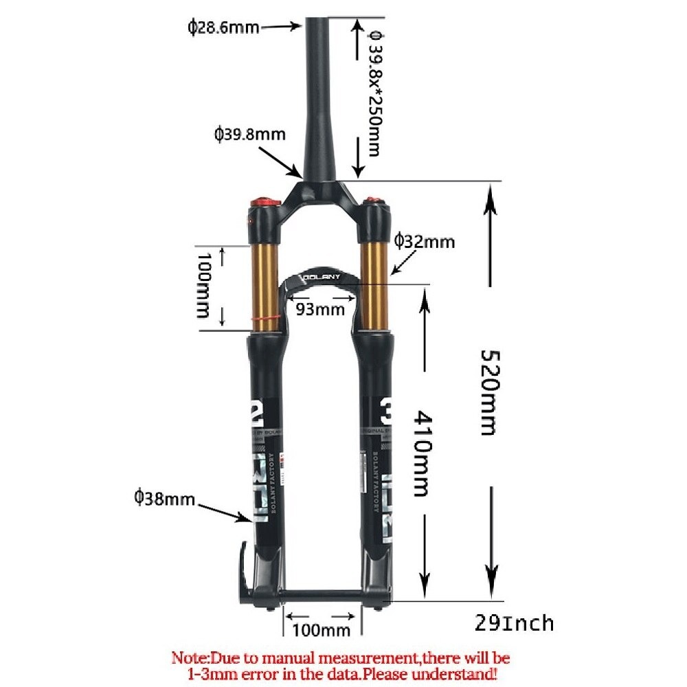 โช๊คลมจักรยาน BOLANY สำหรับล้อ 27.5 29 แกน 15