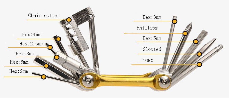 เครื่องมือพกพาแบบมีตัวตัดโซ่ T25 เครื่องมือตัดโซ่จักรยาน