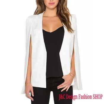 สูทสไตน์เกาหลี หรู เรียบ สูทเกาหลี เสื้อทำงานเกาหลีดีไซน์เก๋ เสื้อคลุม เสื้อสูทนำเข้า สูทคลุมเกาหลีนำเข้าเปิดท้องแขนสีขาว